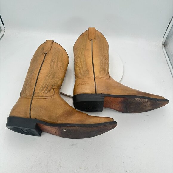 Botas Jaca Men Size MEX 28.5 EE US 10.5 Brown Leather Cowboy Western Boot - Picture 6 of 14